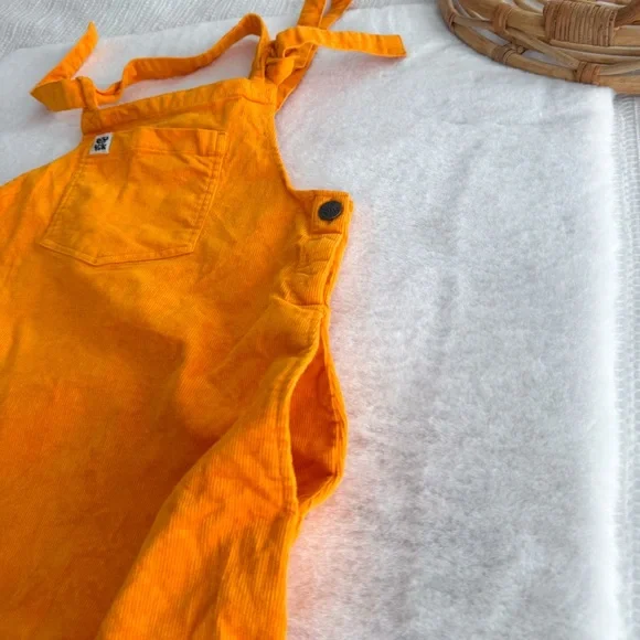 Lucy & Yak Mini Pini Corduroy Overall Dress Orange - Picture 9 of 13